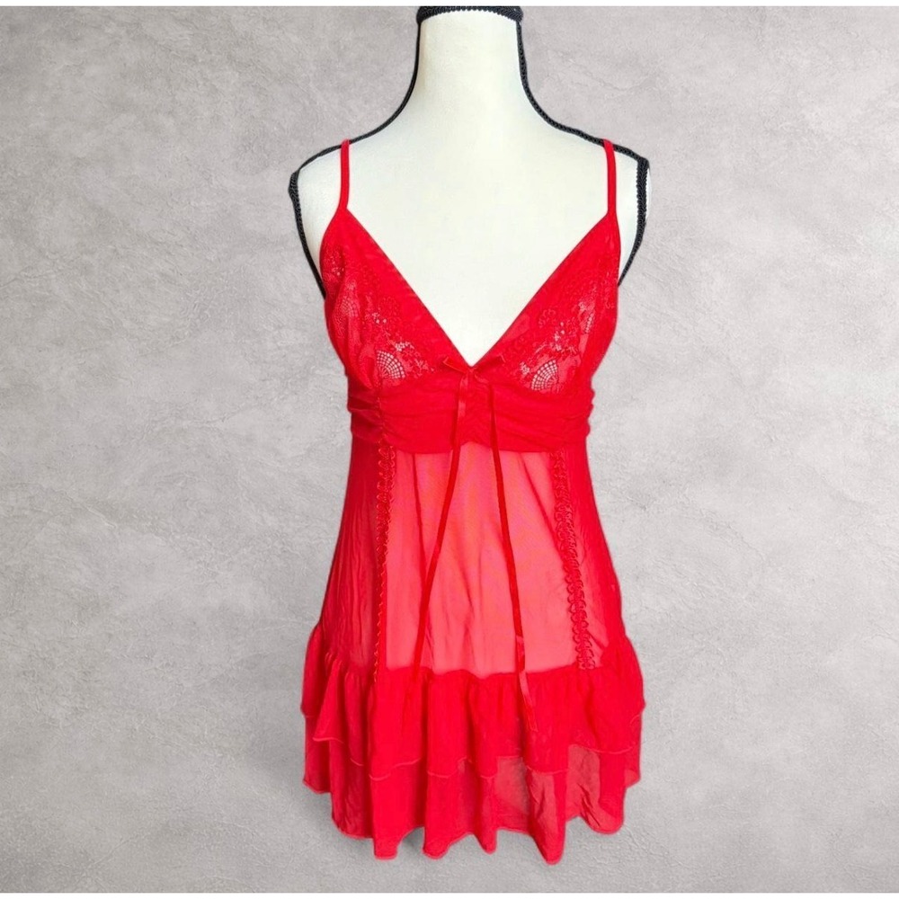 Red Lace‎ Babydoll Chemise